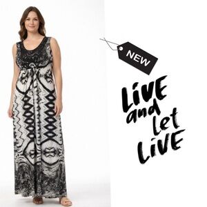 NWT LIVE AND LET LIVE BLACK/WHITE MAXI